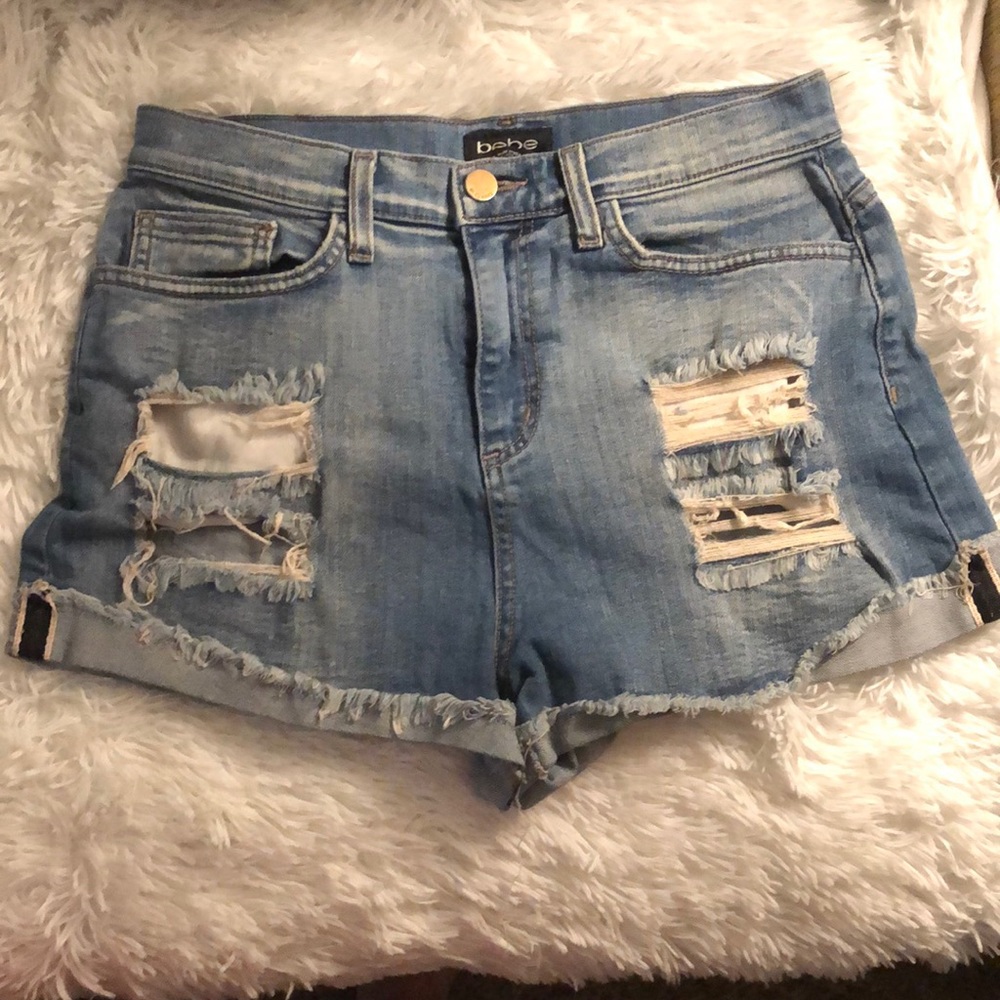 Distressed Denim Shorts